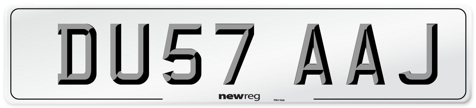 DU57 AAJ Number Plate from New Reg